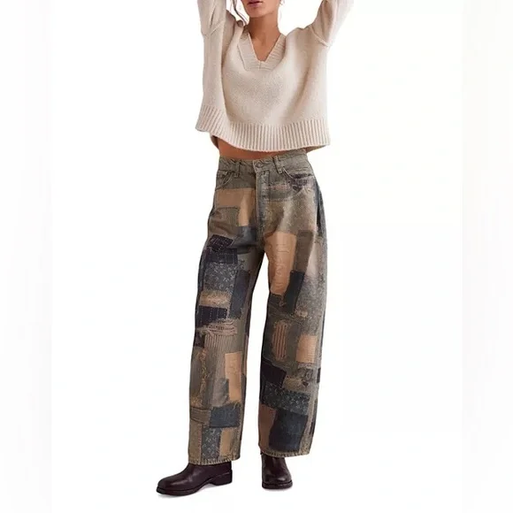 NWT We the Free Illusions Patchwork Jeans - Picture 2 of 9